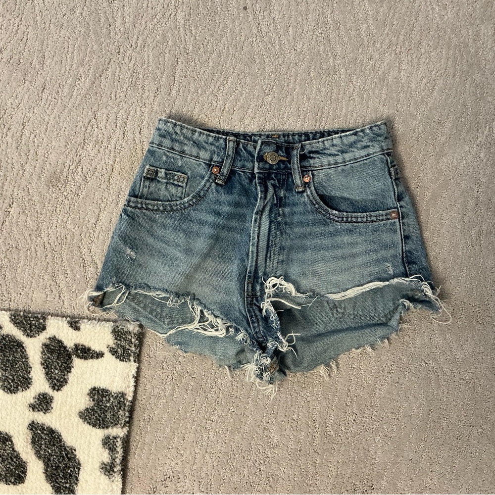 Denim High-Rise Women's Shorts - Blue